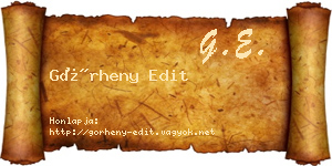 Görheny Edit névjegykártya